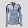 Ladies PosiCharge Electric Heather Colorblock 1/4 Zip Thumbnail