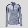 Ladies PosiCharge Electric Heather Colorblock 1/4 Zip Thumbnail
